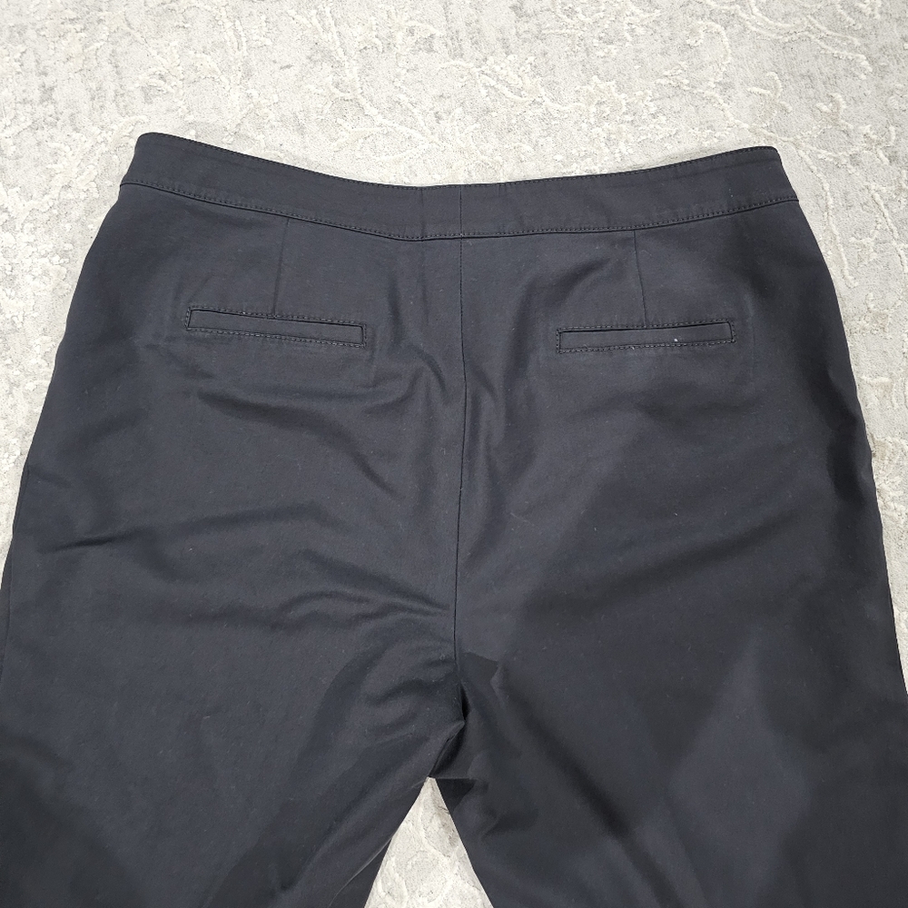 Lafayette 148 Black Tapered Split Hem Ankle pants Trousers size 10 - Picture 5 of 8